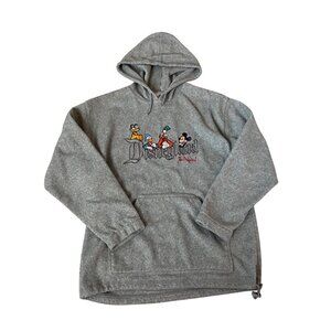 Vintage Disneyland Resort Gray Hoodie Mickey Donald Goofy Men's Women's Size M